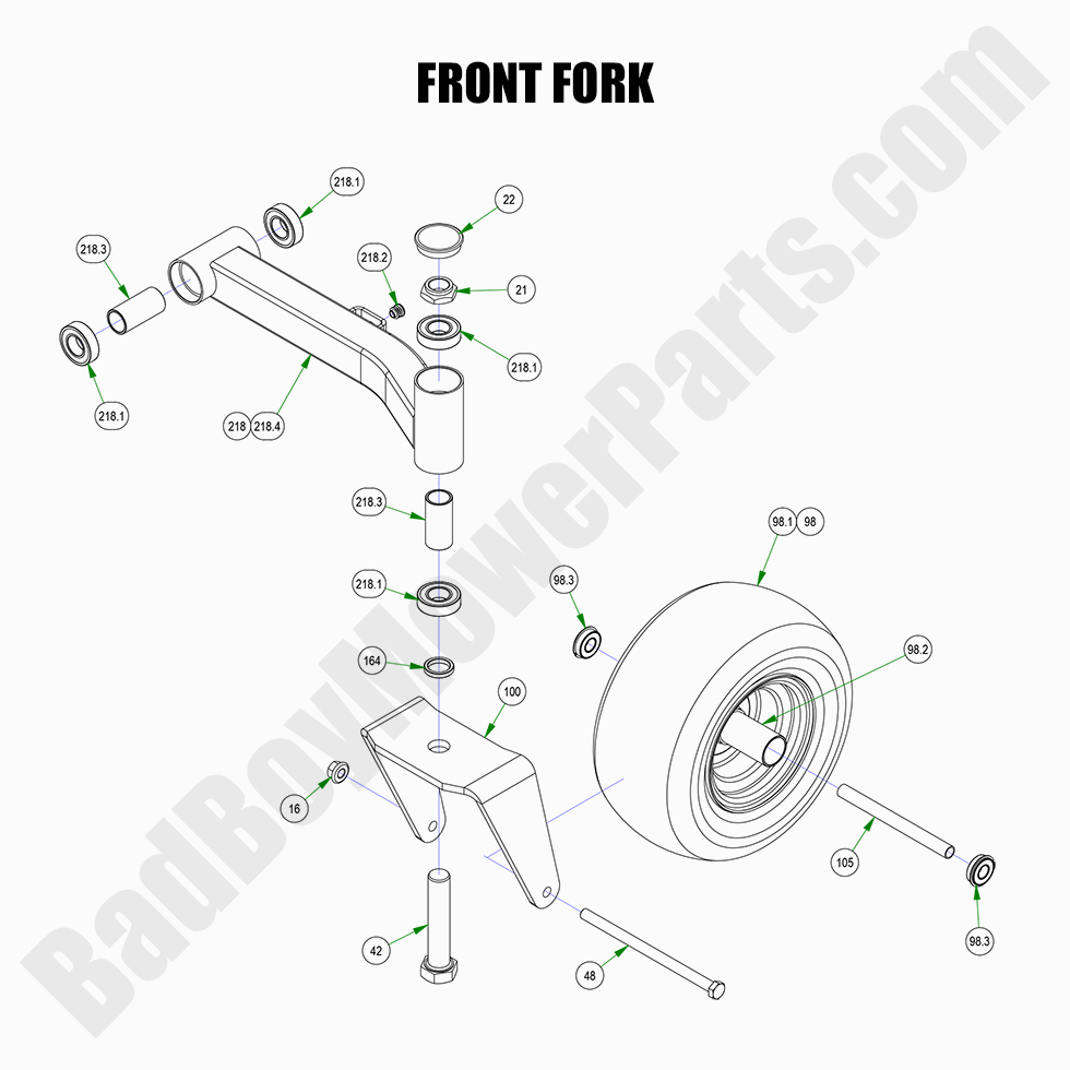 2975 - Bad Boy Mower Parts Lookup > 2022 > ZT Elite > Front Fork